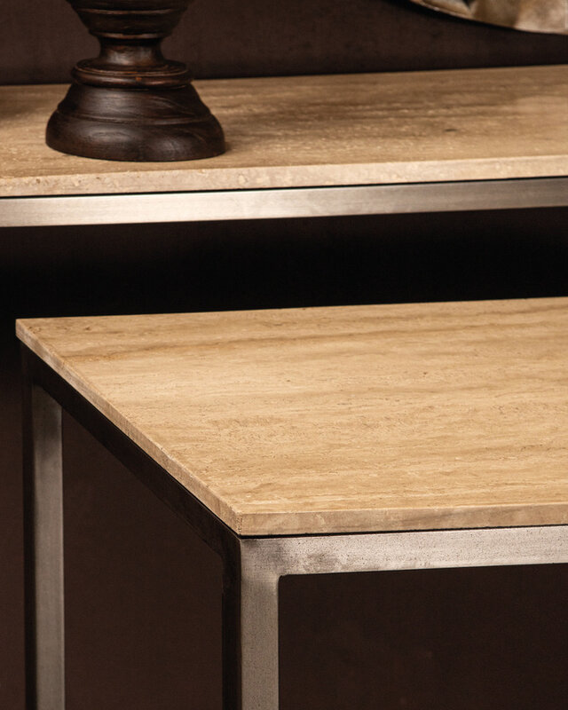 PTMD Zoah Black Travertine rechthoekige bijzettafel SV2