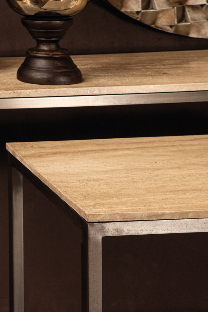 PTMD Zoah Black Travertine rechthoekige bijzettafel SV2