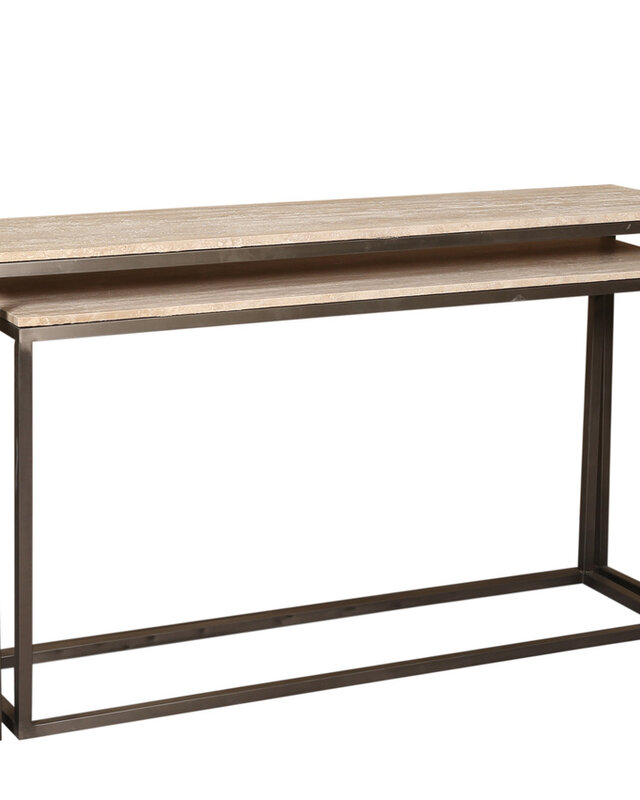 PTMD Zoah Black Travertine rechthoekige bijzettafel SV2