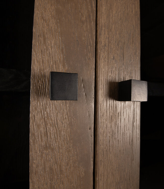 PTMD Eiken kast Armarium 4 deuren Grijs