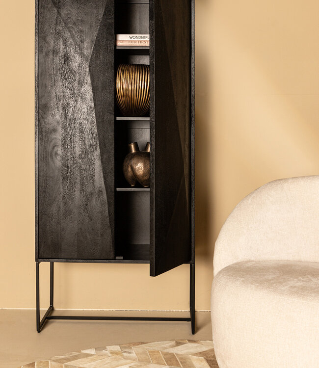 PTMD Onyx kast zwart 2 deuren