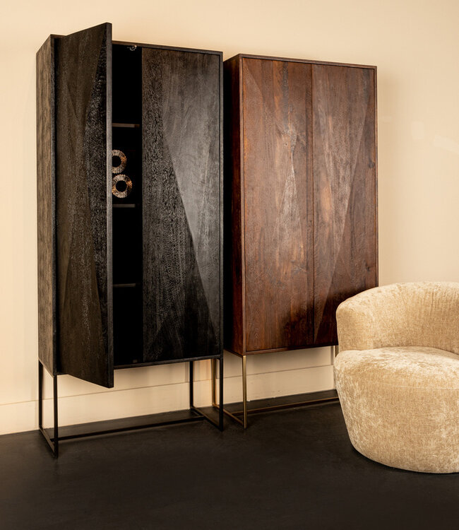 PTMD Onyx kast zwart 2 deuren