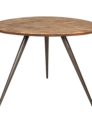 PTMD Fieron Natuurlijke houten eettafel organisch rond