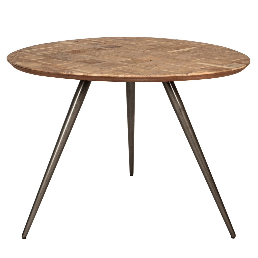 PTMD Fieron Natuurlijke houten eettafel organisch rond