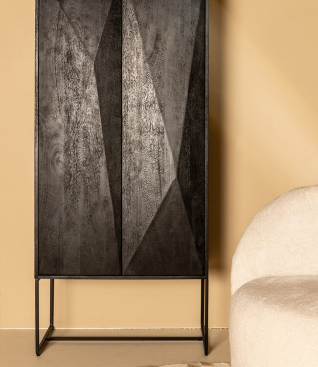 PTMD Onyx kast zwart 2 deuren