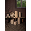 Jaydean Grey cement pot met geribbelde structuur hoog S