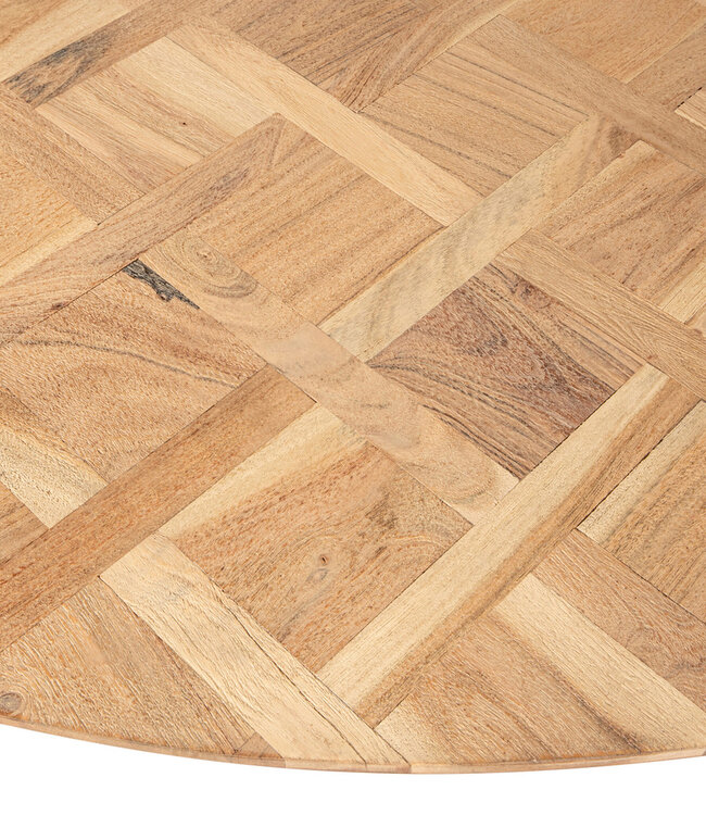 PTMD Fieron Natuurlijke houten eettafel organisch rond