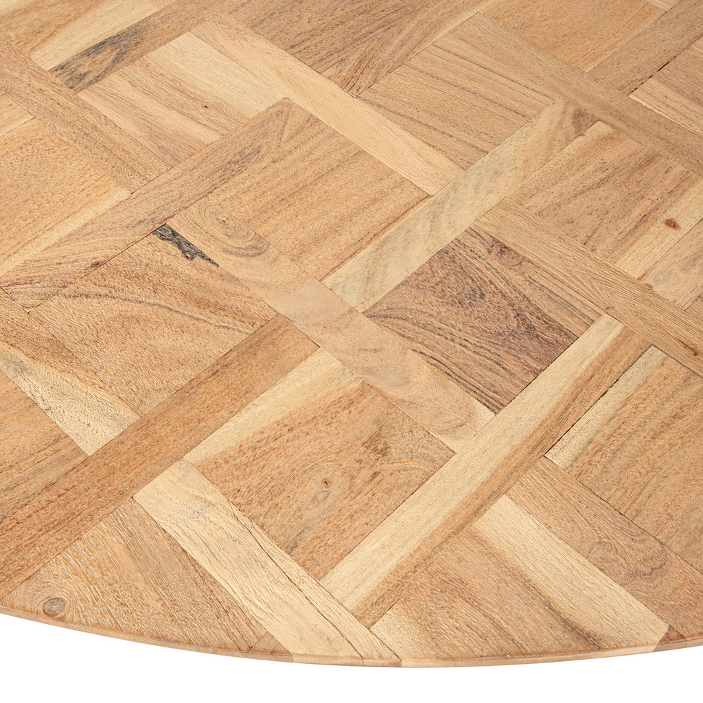 PTMD Fieron Natuurlijke houten eettafel organisch rond