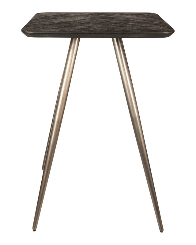 PTMD Fieron Zwarte houten bartafel vierkant