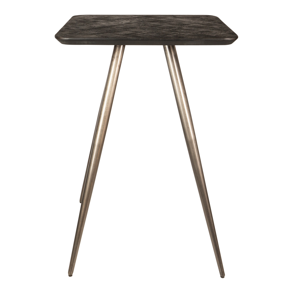 PTMD Fieron Zwarte houten bartafel vierkant