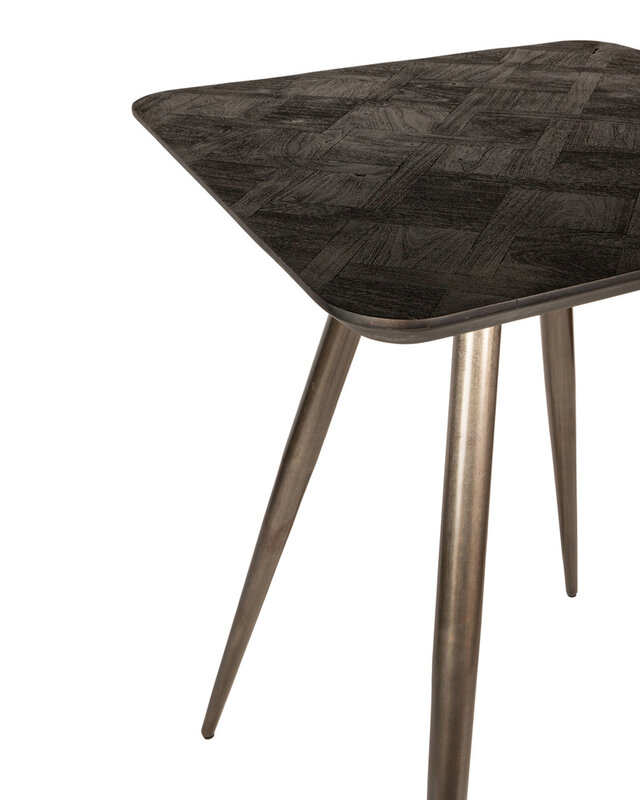 PTMD Fieron Zwarte houten bartafel vierkant