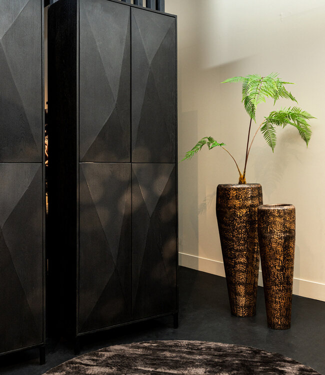 PTMD Onyx kast zwart 4 deuren 80 x 40 x 220 cm