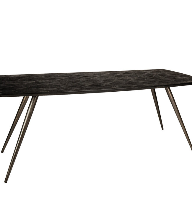 PTMD Fieron Zwart acacia houten eettafel ovaal 200cm