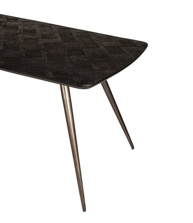 PTMD Fieron Zwart acacia houten eettafel ovaal 200cm