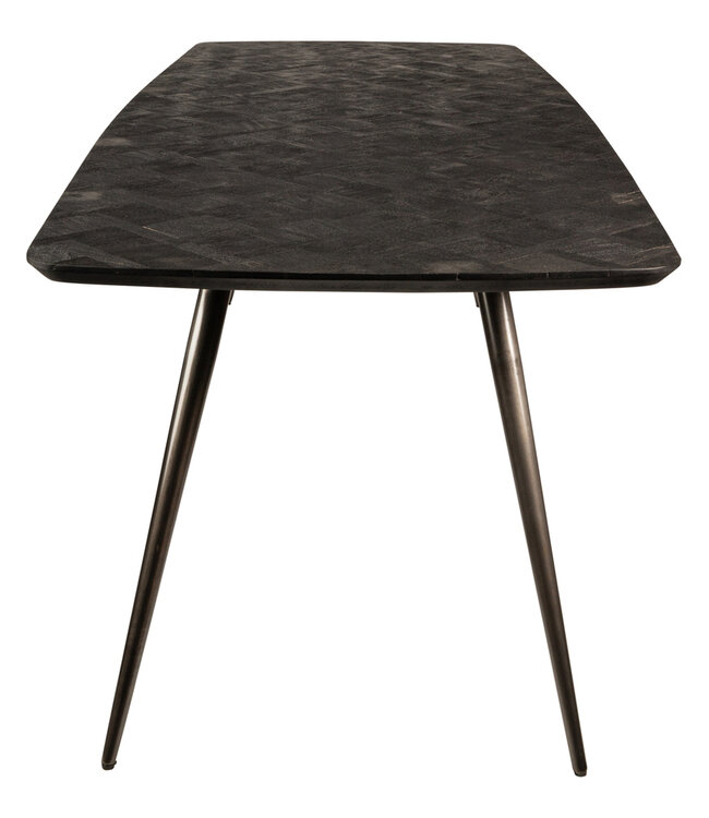 PTMD Fieron Zwart acacia houten eettafel ovaal 200cm