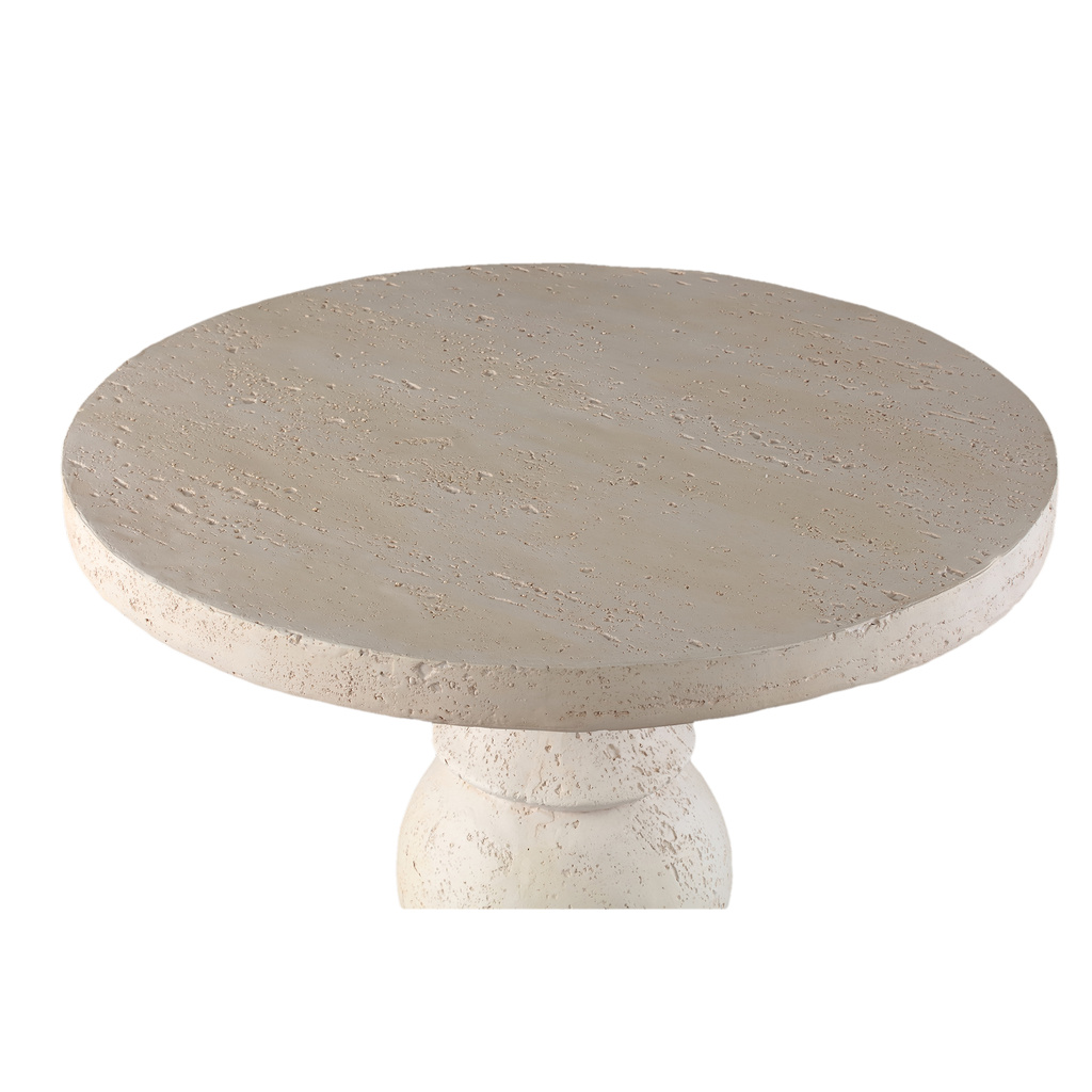 PTMD Muza Cream MgO ronde klassieke bijzettafel