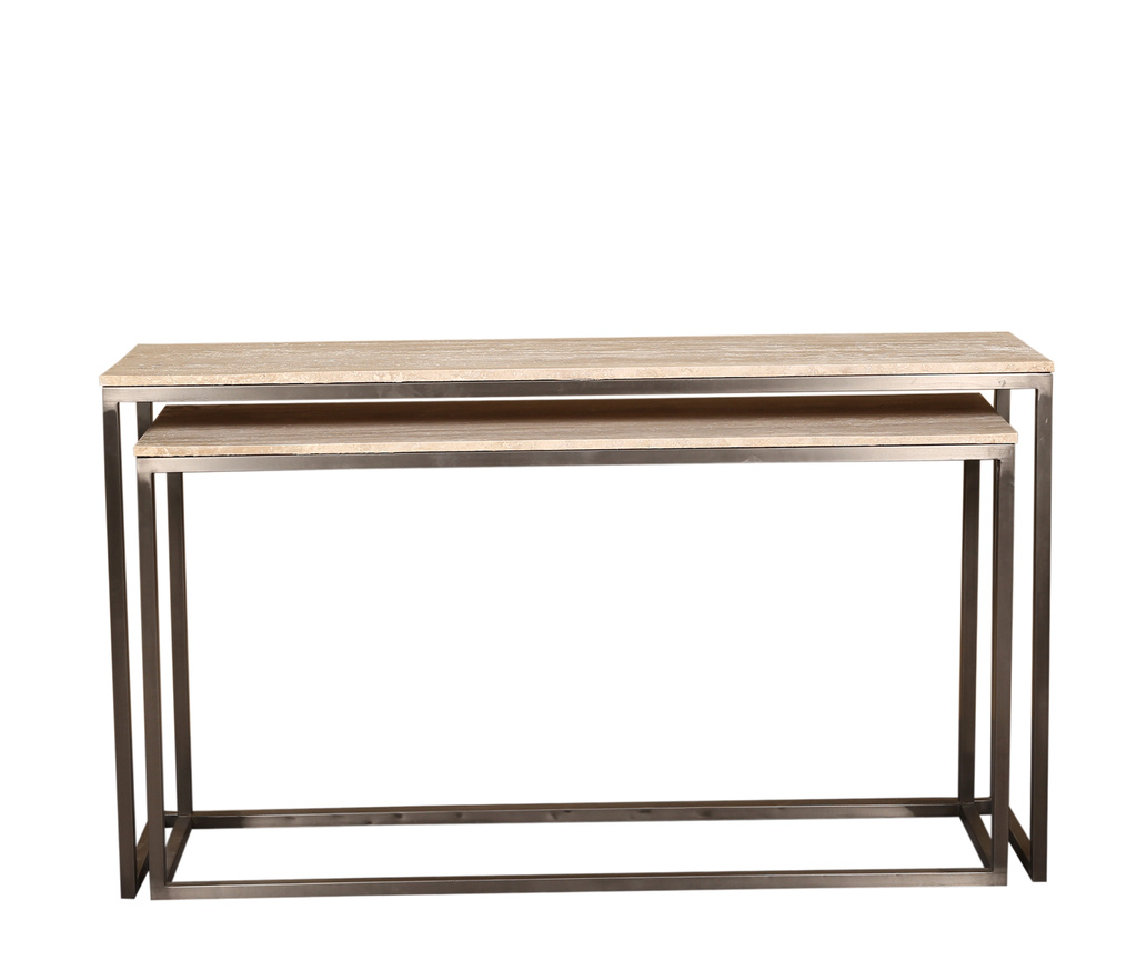 PTMD Zoah Black Travertine rechthoekige bijzettafel SV2