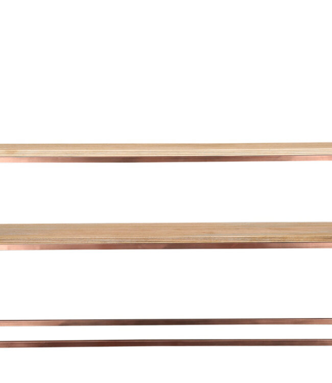 PTMD Zoah Koperen mangohouten dubbel niveau bijzettafel