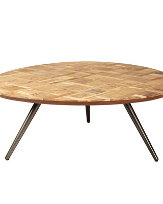 PTMD Fieron Natuurlijke houten salontafel organisch rond