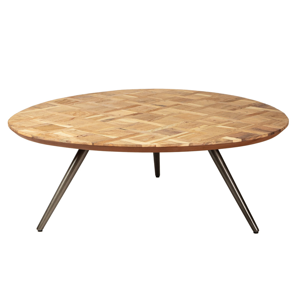 PTMD Fieron Natuurlijke houten salontafel organisch rond