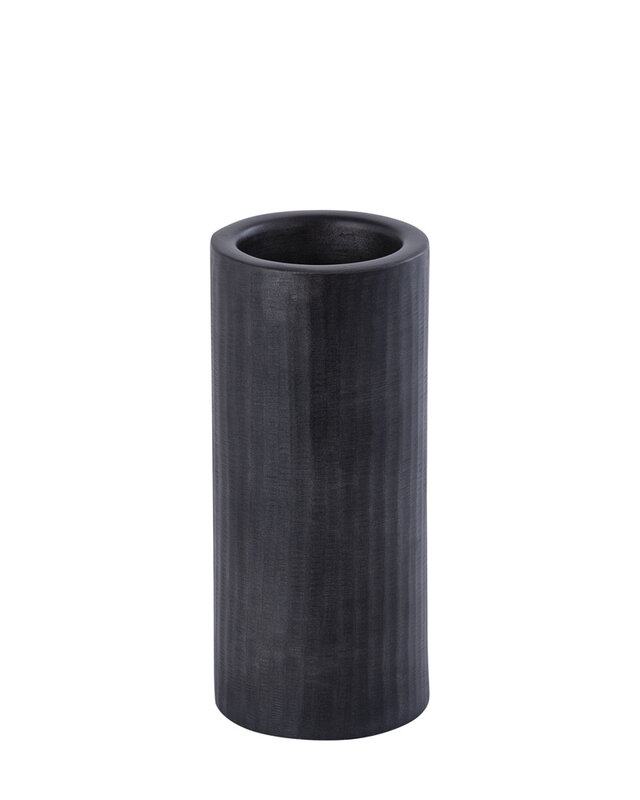 PTMD Jowad Grafiet aluminium plaat kaarsenhouder rib M