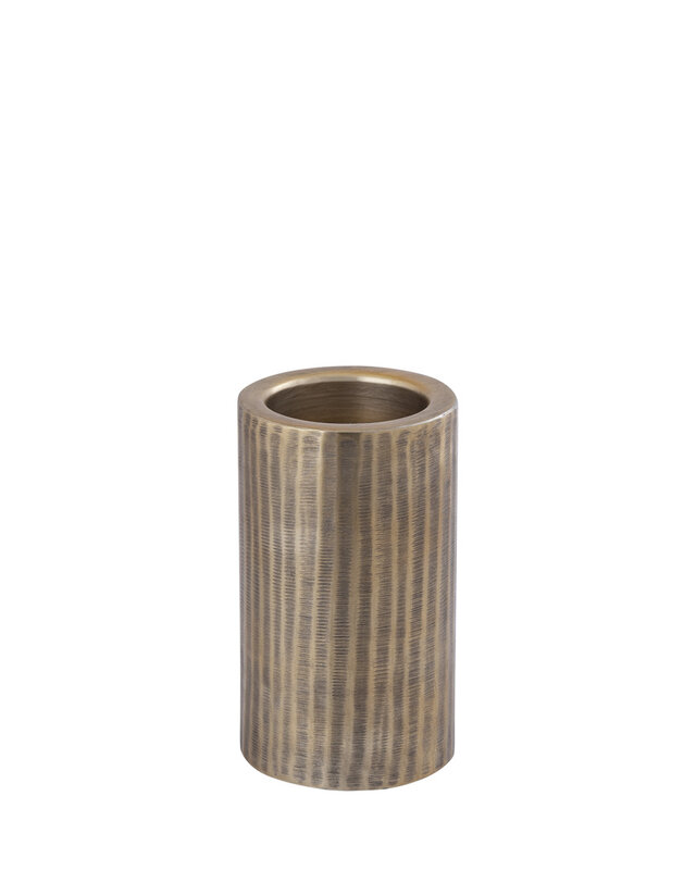 PTMD Jowad Antieke Gouden aluminium kaarshouder rib S