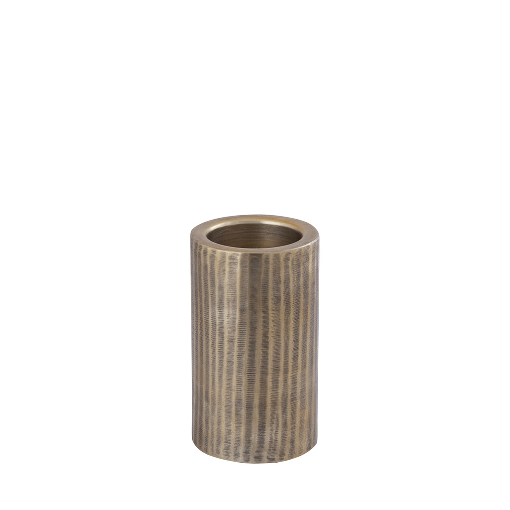 PTMD Jowad Antieke Gouden aluminium kaarshouder rib S