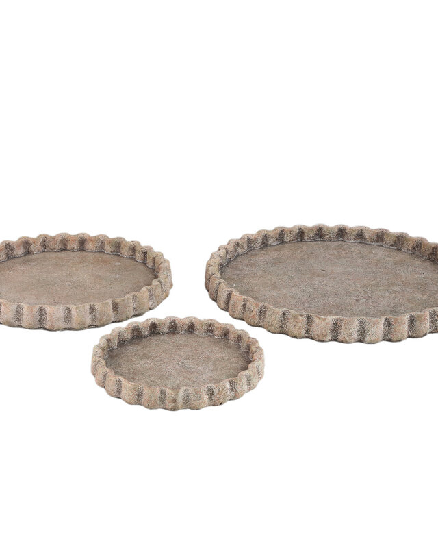 PTMD Jaydean Grey cementplaat met geribbelde structuur rond L.