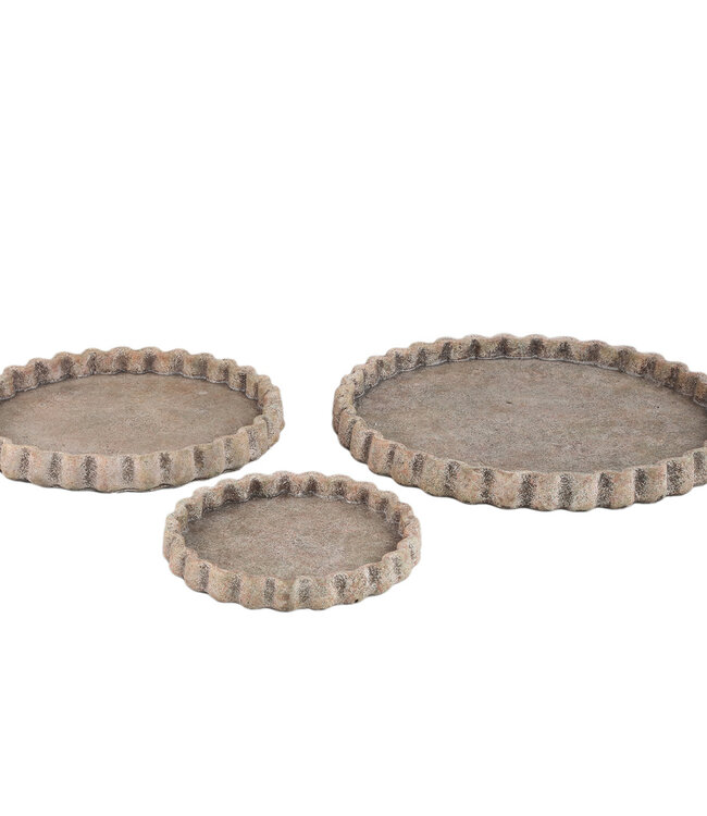 PTMD Jaydean Grey cementplaat met geribbelde structuur rond L.