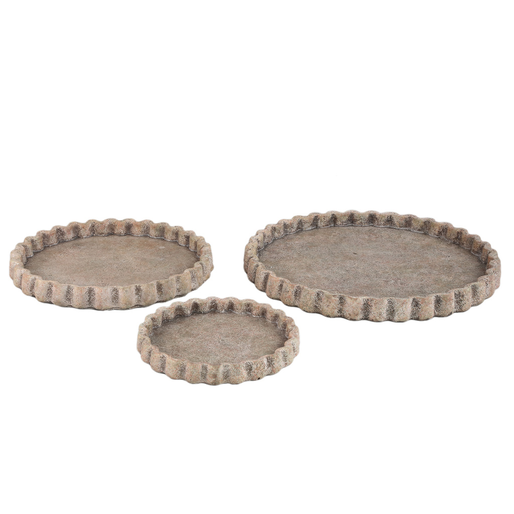 PTMD Jaydean Grey cementplaat met geribbelde structuur rond L.