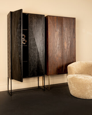 PTMD Onyx kast bruin 2 deuren