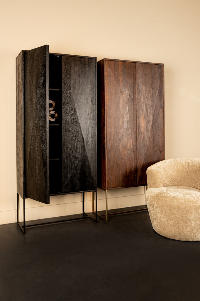 PTMD Onyx kast bruin 2 deuren
