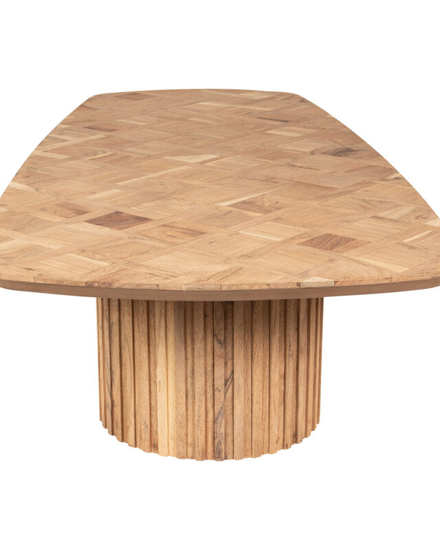 PTMD Fieron Natuurlijke houten salontafel met dubbele ronde basis