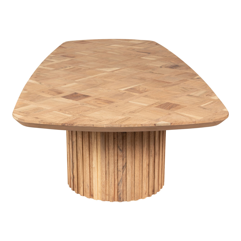 PTMD Fieron Natuurlijke houten salontafel met dubbele ronde basis