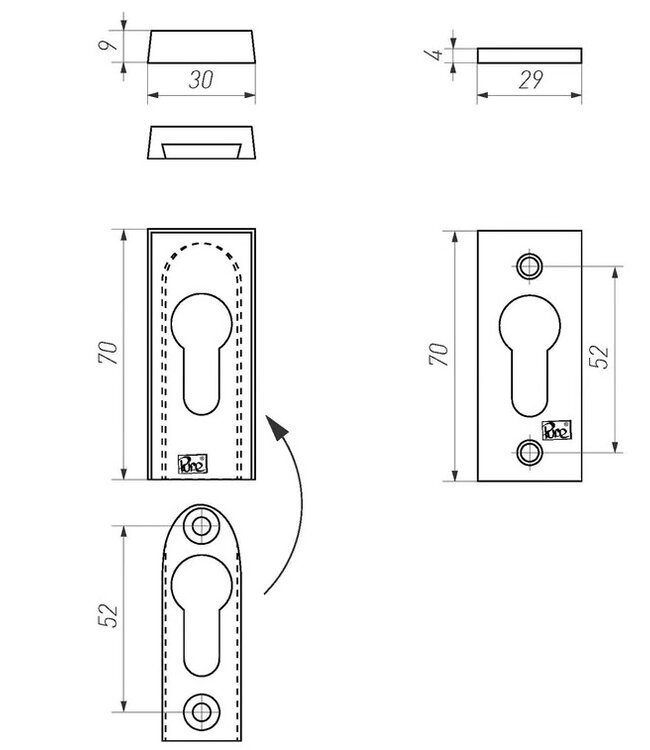 Dauby Veiligheidsrozet | Paar | Rechthoekig | Meerdere Varianten