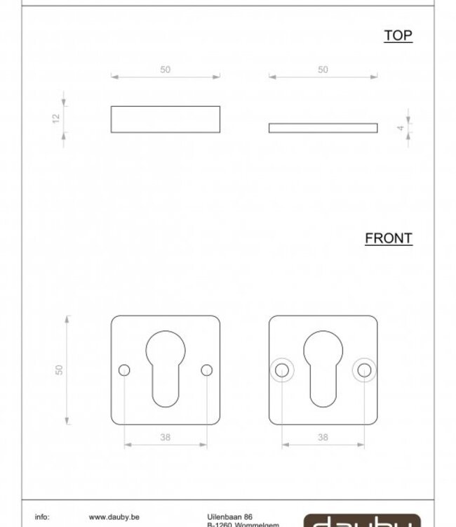 Dauby Veiligheidsrozet | Paar | Vierkant | Meerdere Varianten