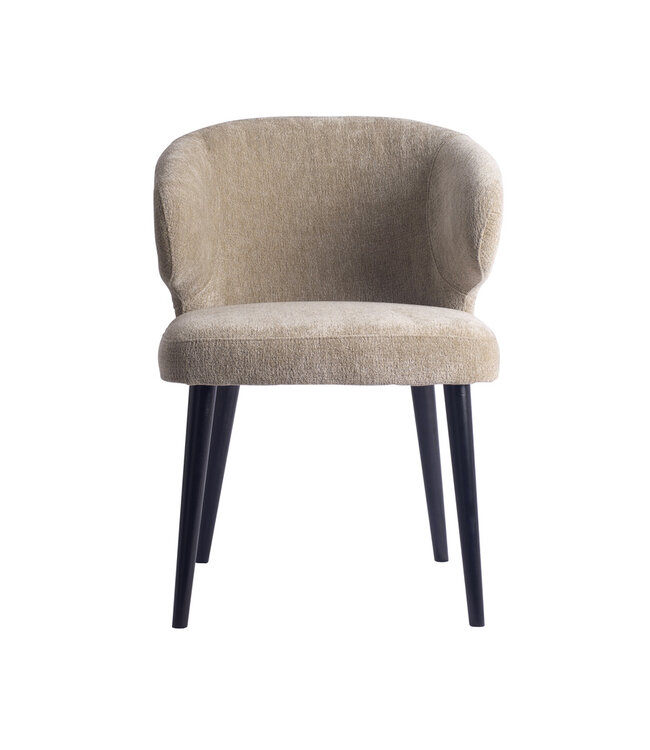 PTMD Fiori Cream 6051 eetkamerstoel met zwarte houten poten