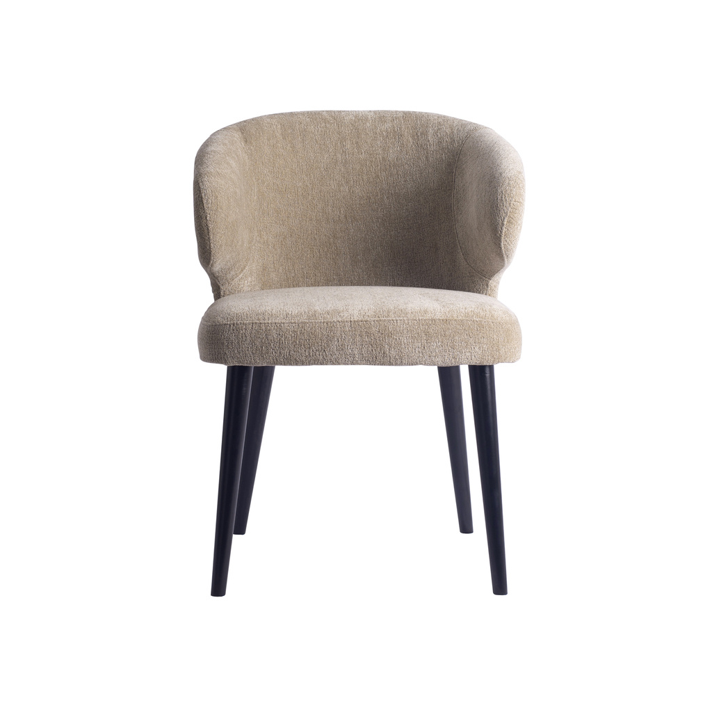 PTMD Fiori Cream 6051 eetkamerstoel met zwarte houten poten