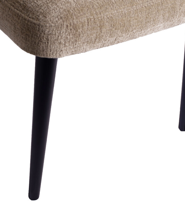 PTMD Fiori Cream 6051 eetkamerstoel met zwarte houten poten