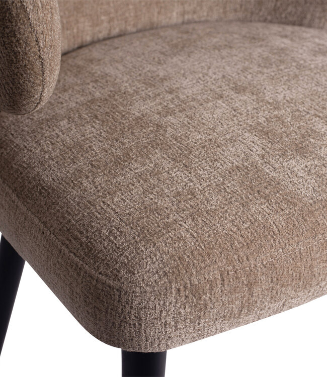 PTMD Fiori Cream 6051 eetkamerstoel met zwarte houten poten