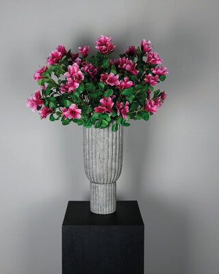 PTMD Tuinbloem roze azalea met bladeren 40 x 12 x 72 cm