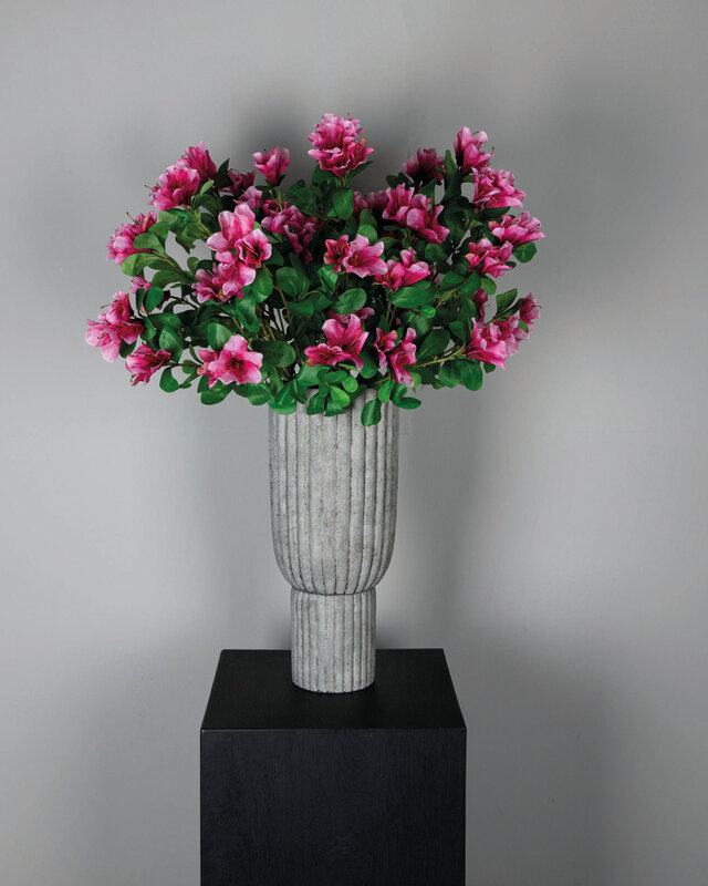 PTMD Tuinbloem roze azalea met bladeren 40 x 12 x 72 cm