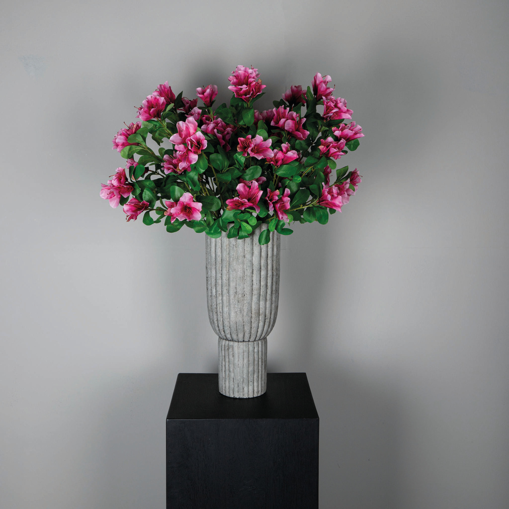 PTMD Tuinbloem roze azalea met bladeren 40 x 12 x 72 cm