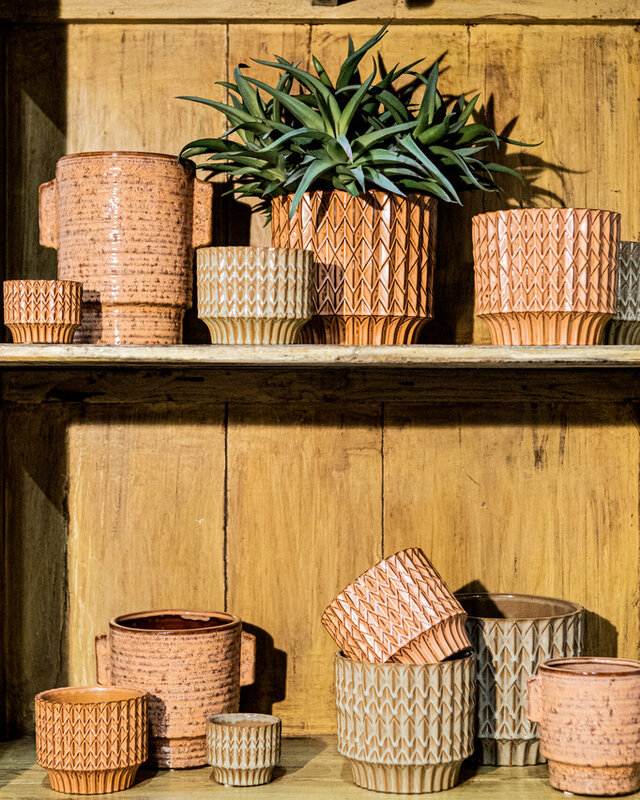 PTMD Ruub Groene geglazuurde keramische pot motief rond S