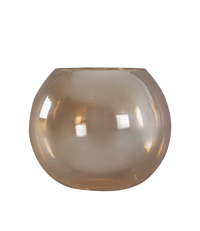 PTMD Lenore Goudglans glazen ronde stormlicht glanzend S