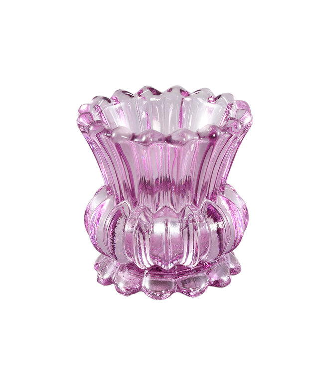 PTMD Asli Paarse glazen antieke kaarsenhouder