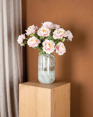 PTMD Pioenroos lichtroze met knop 23 x 12 x 58 cm