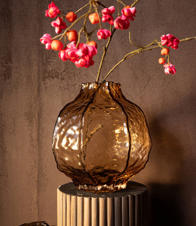 PTMD Narin Cream onregelmatig gevormde glazen vaas S