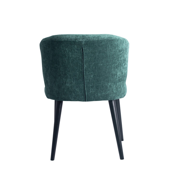 PTMD Fiori Petrol 502 eetkamerstoel met zwarte houten poten.