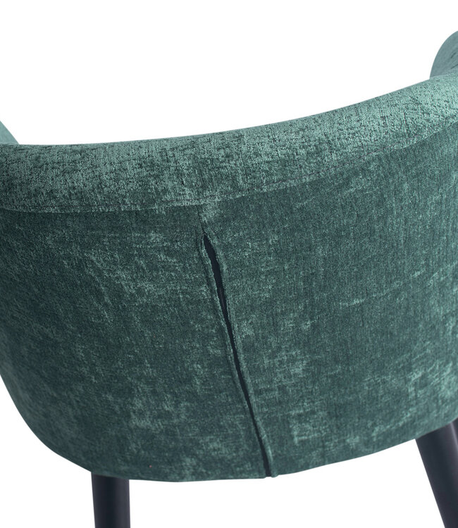 PTMD Fiori Petrol 502 eetkamerstoel met zwarte houten poten.